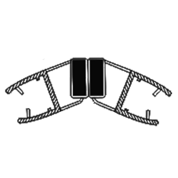 Магнітний ущільнювач для душової кабіни, чорний ( МС0822БЛ ) довжиною 2,2 м