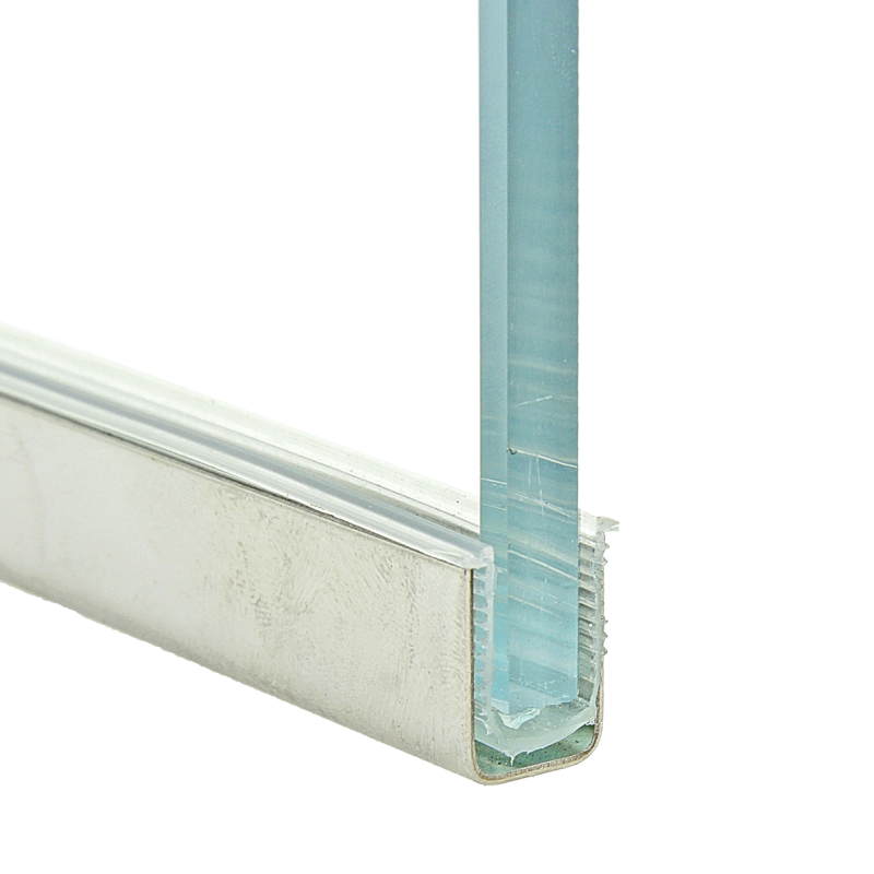 Профіль з нержавіючої сталі для кріплення скла товщиною 8 мм полірований ( Хром ) довжина 3 м.