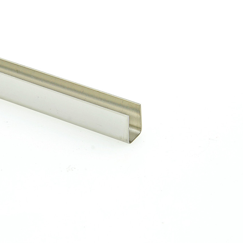 Профіль з нержавіючої сталі для кріплення скла товщиною 8 мм полірований ( Хром ) довжина 3 м.