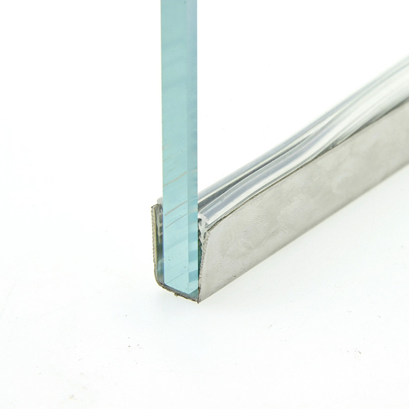 Профіль з нержавіючої сталі для кріплення скла товщиною 8 мм полірований ( Хром ) довжина 3 м.