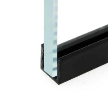Профіль з анодованого алюмінію чорного кольору для кріплення скла товщиною 8 мм