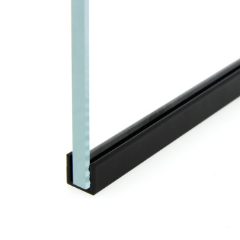 Профіль з анодованого алюмінію чорного кольору для кріплення скла товщиною 8 мм