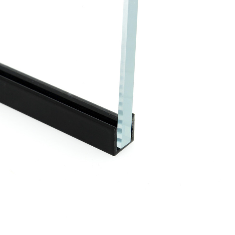Профіль з анодованого алюмінію чорного кольору для кріплення скла товщиною 8 мм