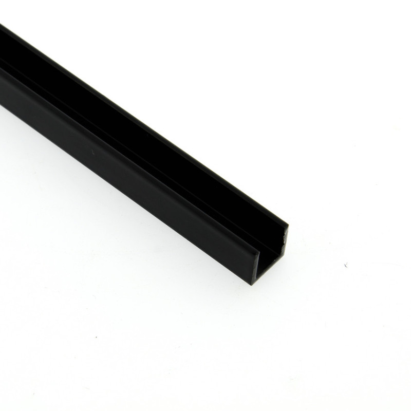 Профіль з анодованого алюмінію чорного кольору для кріплення скла товщиною 8 мм