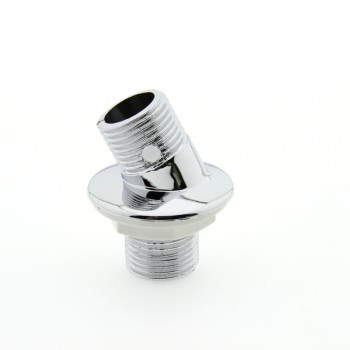 Куточок для підключення душа 35 градусів (УД 035Л) Пластик, хромований, з зовнішньою різьбою.