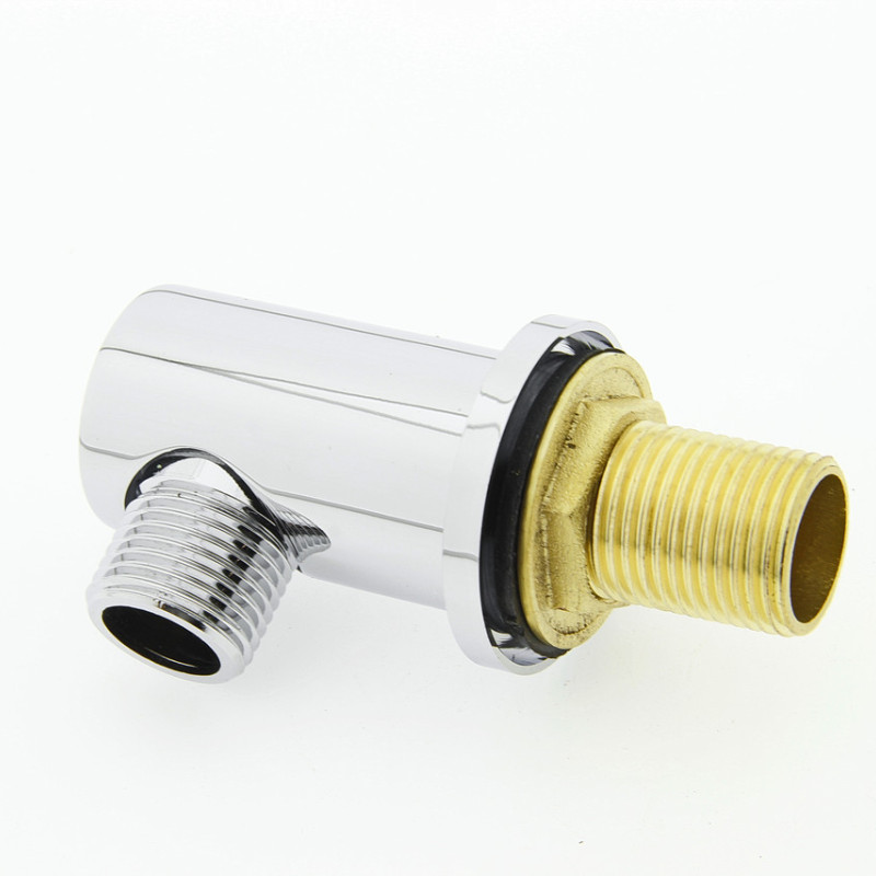 Куточок декоративний, латунний, хромований (УД 01Л) із зовнішнім різьбленням.