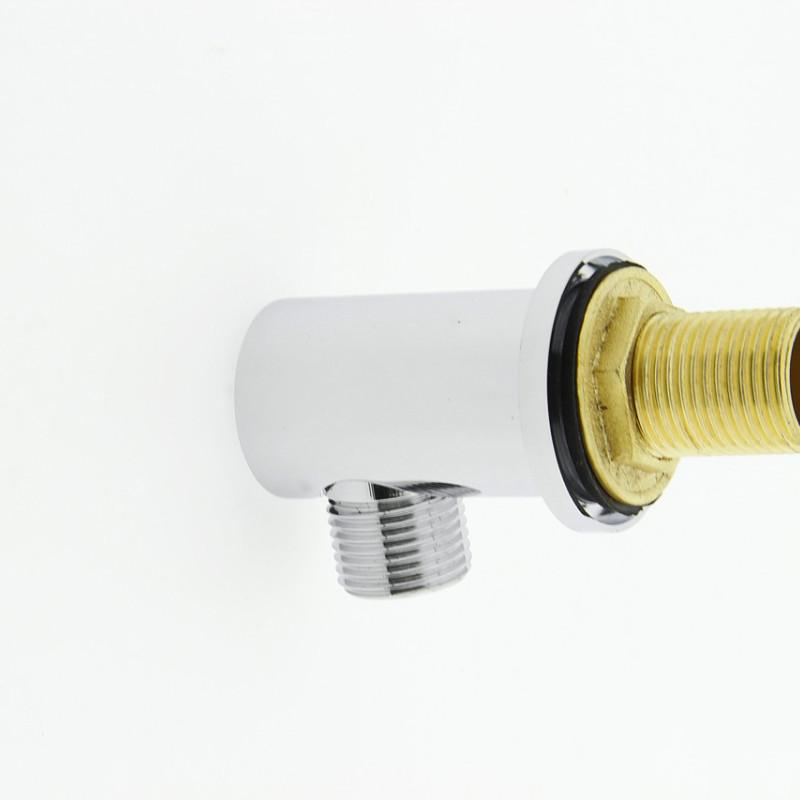 Куточок декоративний, латунний, хромований (УД 01Л) із зовнішнім різьбленням.