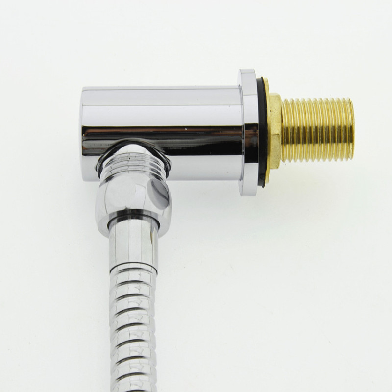 Куточок декоративний, латунний, хромований (УД 01Л) із зовнішнім різьбленням.