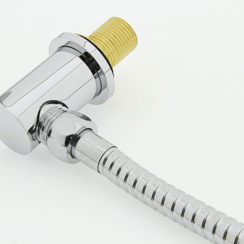 Куточок декоративний, латунний, хромований (УД 01Л) із зовнішнім різьбленням.