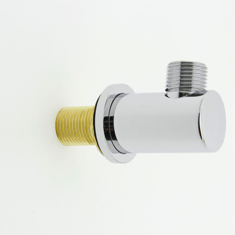 Куточок декоративний, латунний, хромований (УД 01Л) із зовнішнім різьбленням.