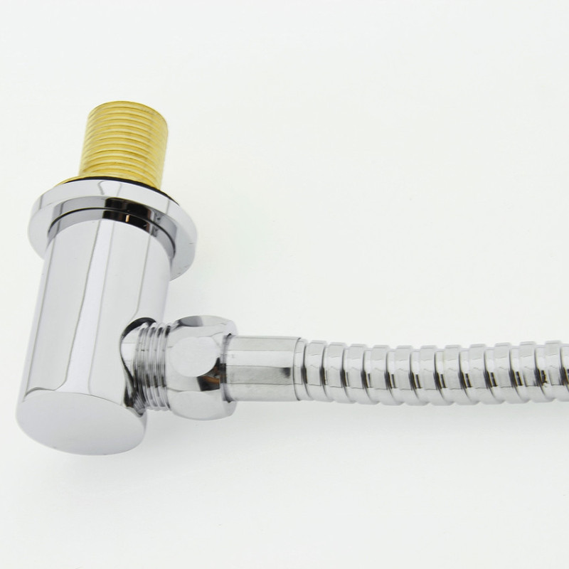 Куточок декоративний, латунний, хромований (УД 01Л) із зовнішнім різьбленням.