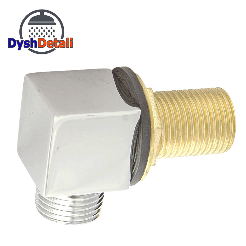 Куточок для душової кабіни латунний, хромований ( УД 25 ) з зовнішньою різьбою.