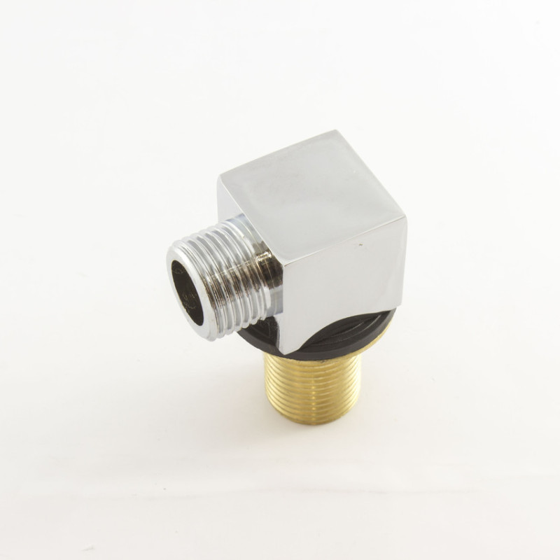 Куточок для душової кабіни латунний, хромований ( УД 25 ) з зовнішньою різьбою.