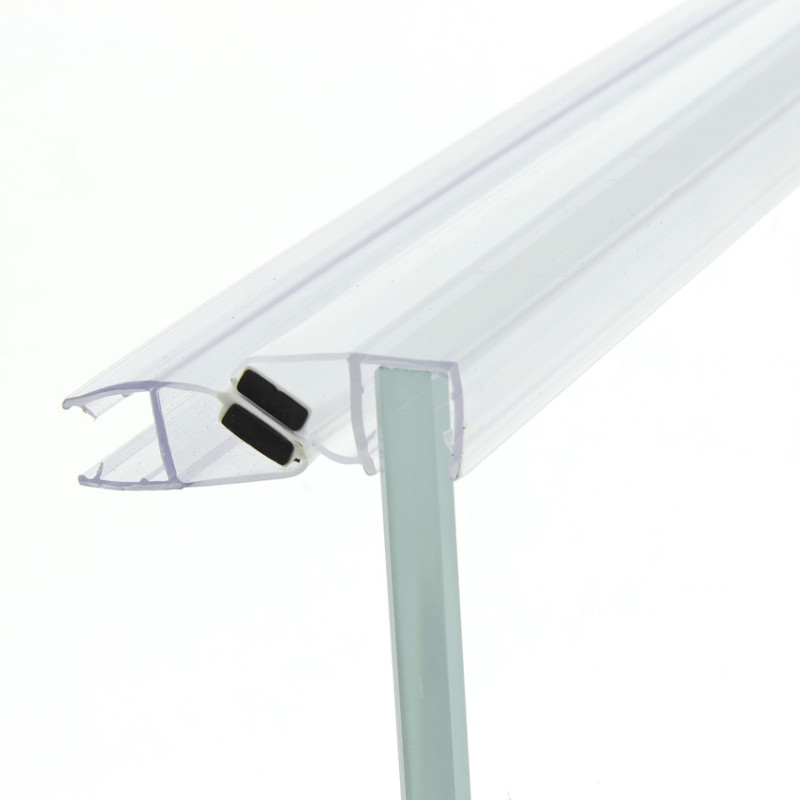 Магнітний ущільнювач для душової кабіни, магніт з боку 45° ( МС08Д 22 КЛ ) завдовжки 2.2 м