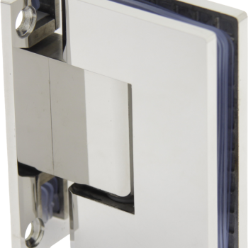 Петля для скляних дверей ( стіна-скло ) 90 градусів ( КП 101 ) Чорна Полірована нержавіюча сталь ( Хром )