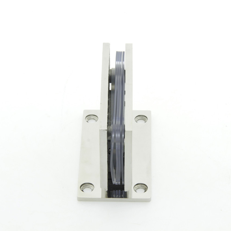 Петля для скляних дверей ( стіна-скло ) 90 градусів ( КП 101 ) Чорна Полірована нержавіюча сталь ( Хром )