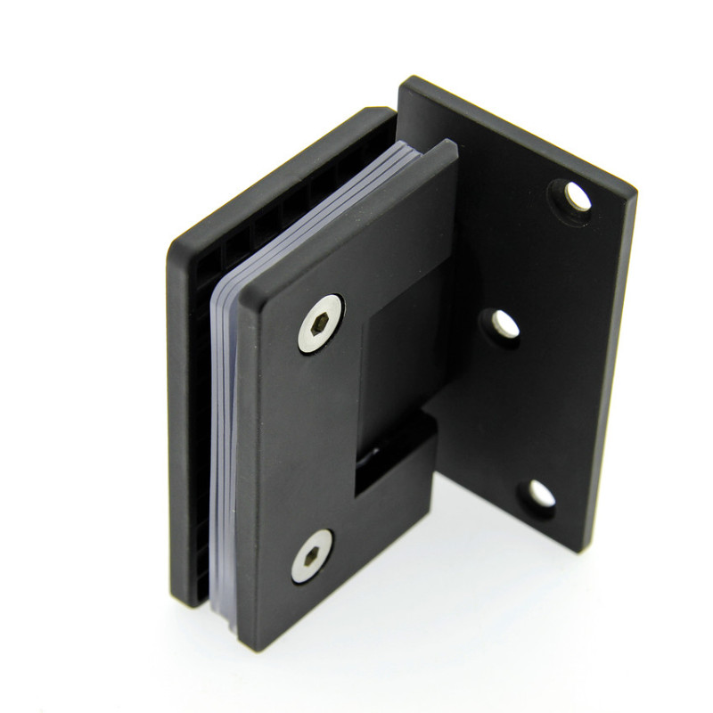 Петля для скляних дверей (стіна-скло) 90 градусів (КП 100В БЛ) Чорна