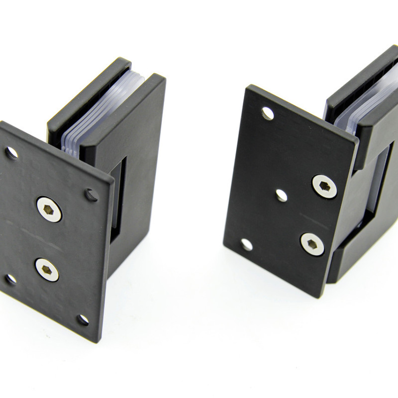 Петля для скляних дверей (стіна-скло) 90 градусів (КП 100В БЛ) Чорна