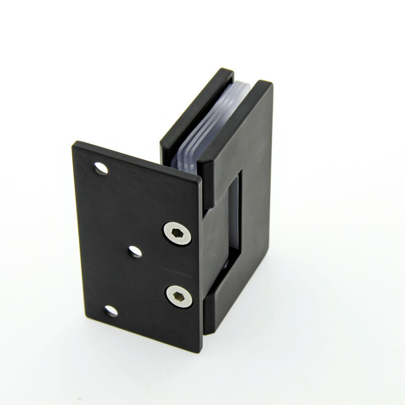 Петля для скляних дверей (стіна-скло) 90 градусів (КП 100В БЛ) Чорна