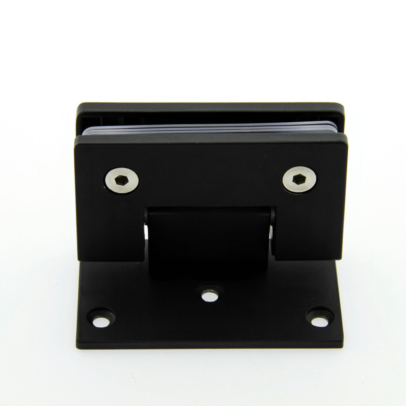 Петля для скляних дверей (стіна-скло) 90 градусів (КП 100В БЛ) Чорна