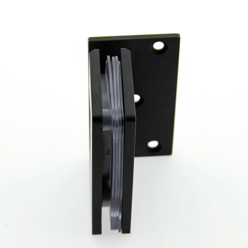 Петля для скляних дверей (стіна-скло) 90 градусів (КП 100В БЛ) Чорна