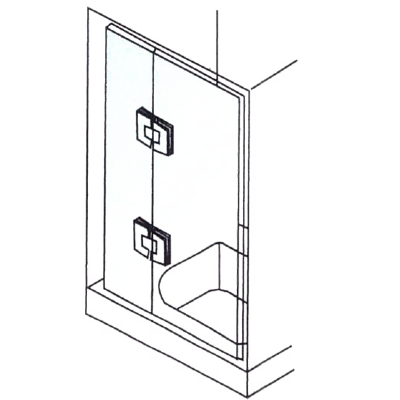 Петля для душової кабіни стіна - скло 90 градусів Сатин