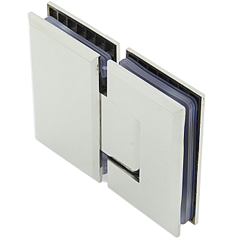 Петля для скляних дверей ( скло-скло ) 180 градусів ( КП 102 ) Чорна Полірована нержавіюча сталь ( Хром )