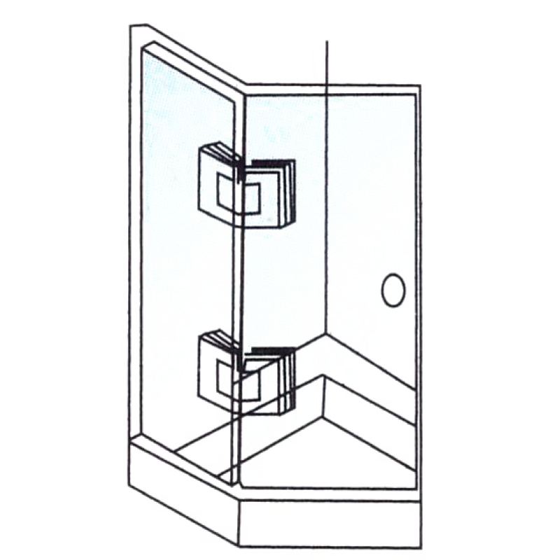 Петля для душової кабіни стіна - скло 90 градусів Сатин