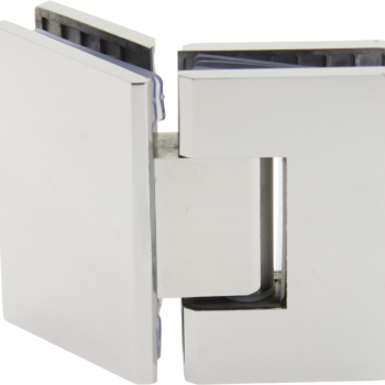 Петля для скляних дверей ( скло-скло ) 135 градусів ( КП 103 ) Чорна Полірована нержавіюча сталь ( Хром )