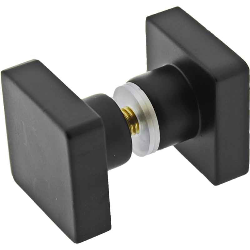 Ручка для скляних дверей на один отвір, латунна Чорна