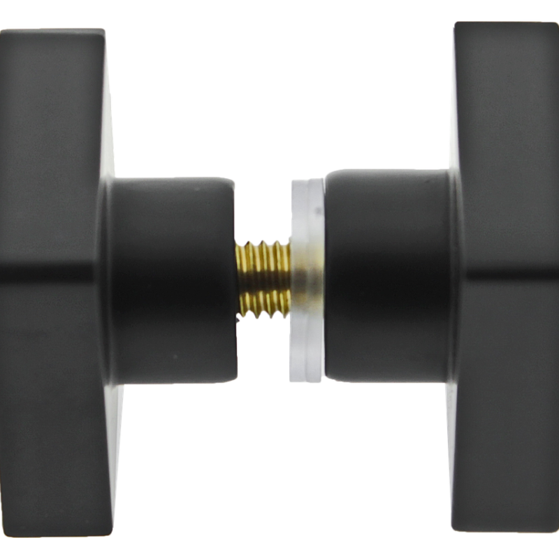 Ручка для скляних дверей на один отвір, латунна Чорна