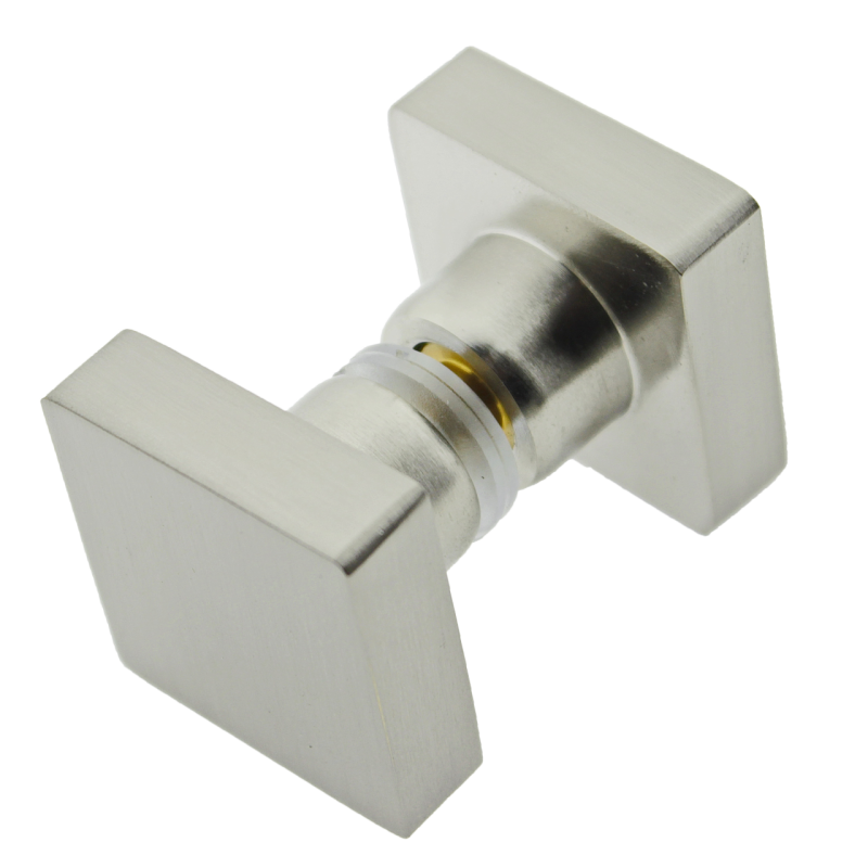 Ручка для скляних дверей на один отвір, латунна Сатин