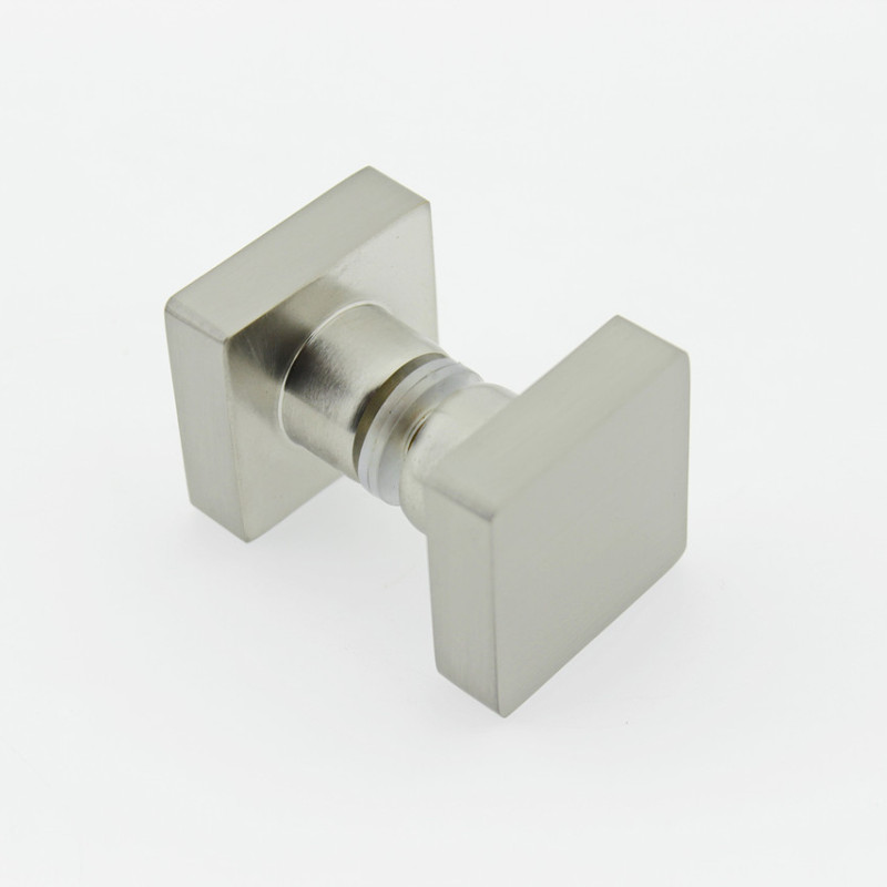 Ручка для скляних дверей на один отвір, латунна Сатин