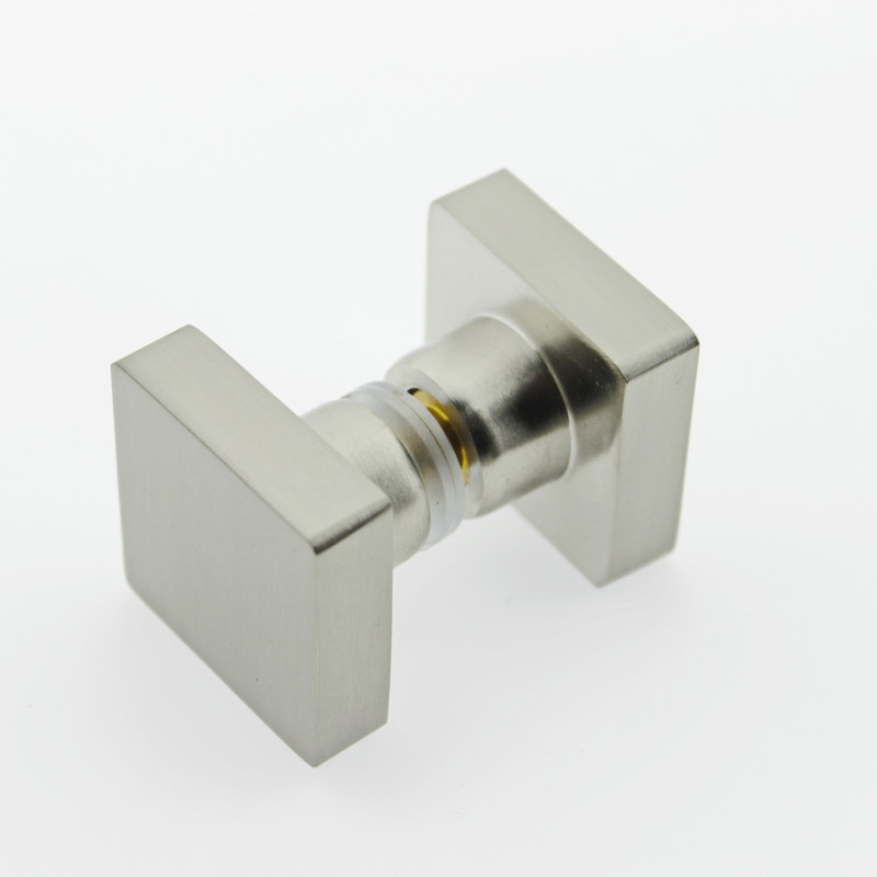 Ручка для скляних дверей на один отвір, латунна Сатин