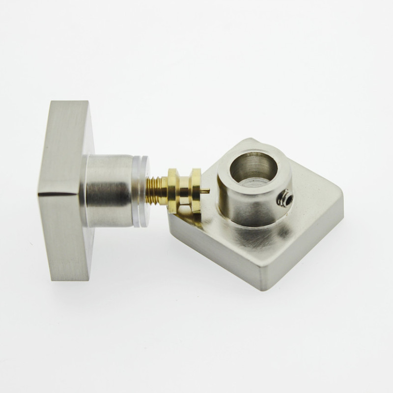 Ручка для скляних дверей на один отвір, латунна Сатин