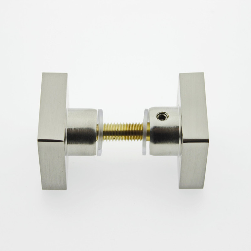 Ручка для скляних дверей на один отвір, латунна Сатин