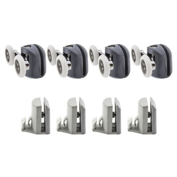 Комплект гачків і Роликиів для душової кабіни ( К01+ В43С ) Верхні подвійні, нижній гачок. 26 мм.