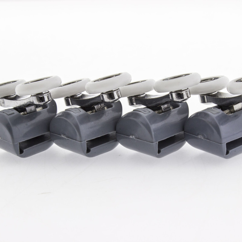 Комплект гачків і Роликиів для душової кабіни ( К01+ В43С ) Верхні подвійні, нижній гачок. 26 мм.