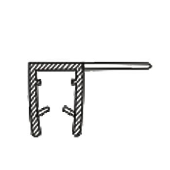 Ущільнювач для душової кабіни, бічний (F) довжина 2 м. Вія 15 мм.