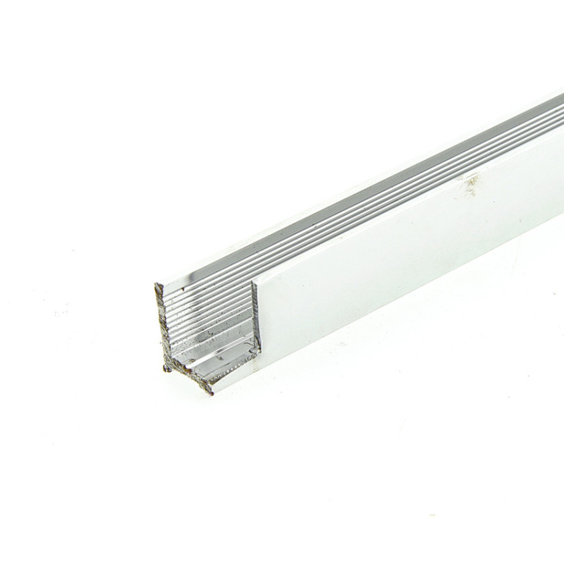 Профіль алюміній П-образний  12х17 хром під 8мм. скло 3 метри