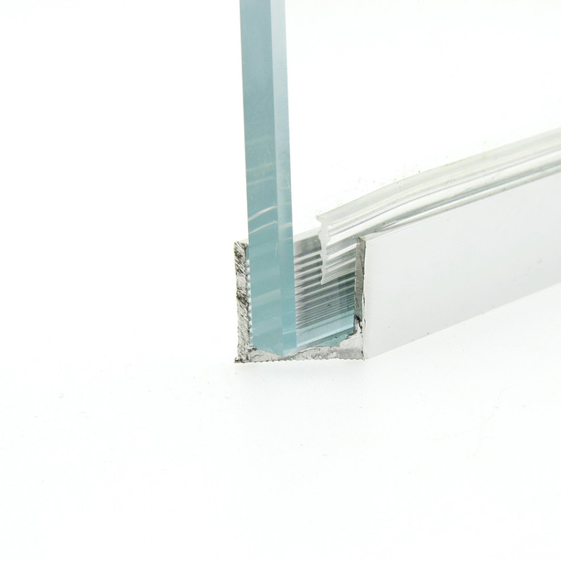 Профіль алюміній П-образний  12х17 хром під 8мм. скло 3 метри