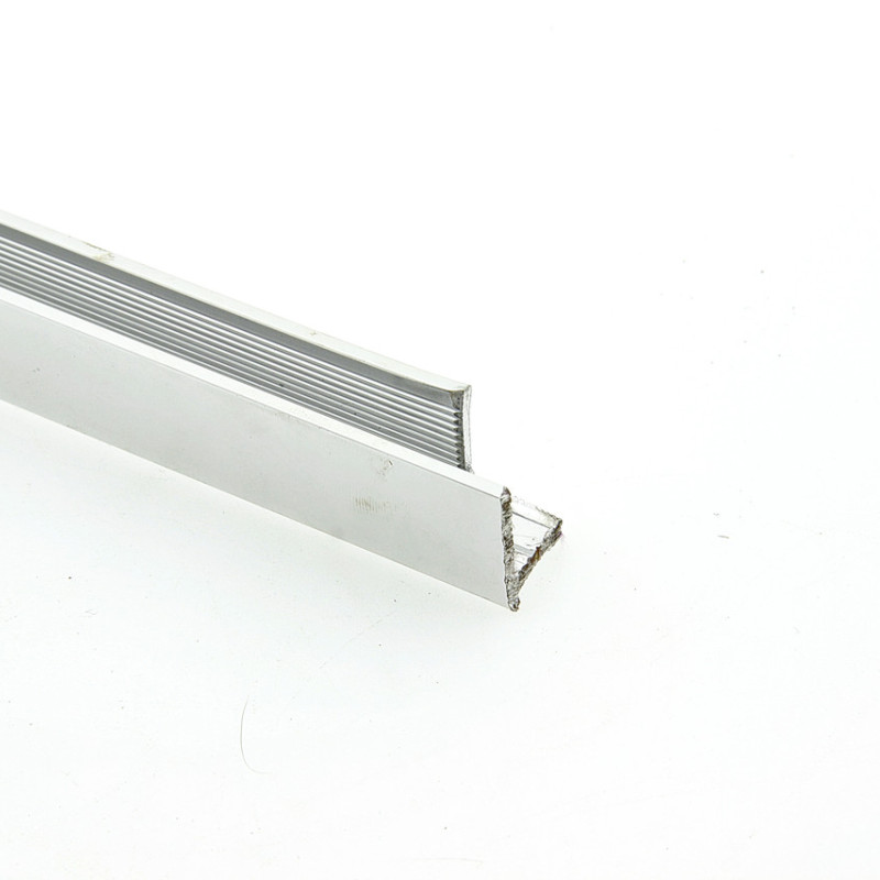 Профіль алюміній П-образний  12х17 хром під 8мм. скло 3 метри