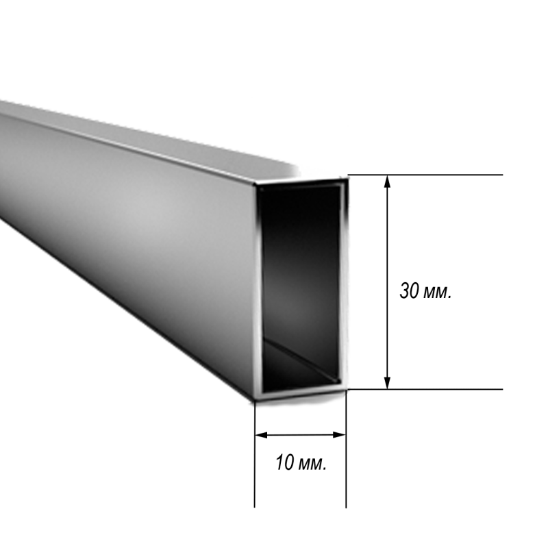 Профільна труба із нержавіючої сталі 30х10 мм.