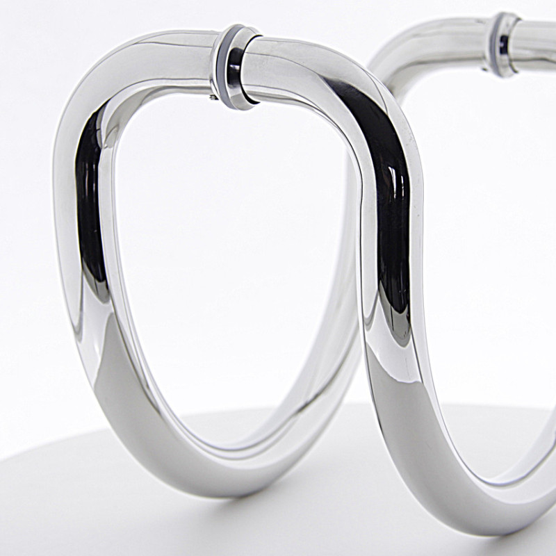 Ручка для скляних дверей ( НЛ014 ) полірована нержавіюча сталь Ø25 мм, 275мм