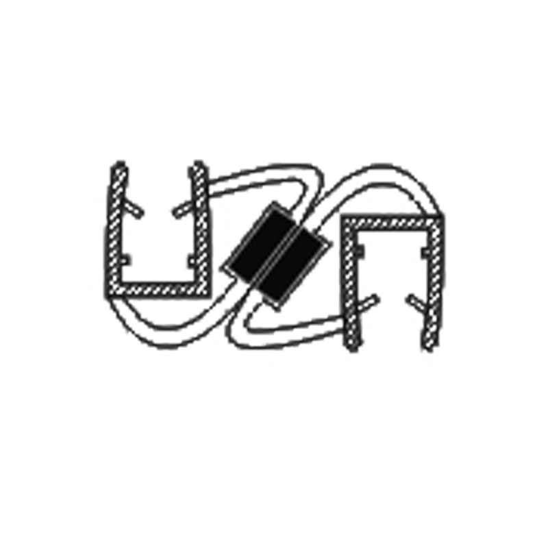Магнітний ущільнювач для душової кабіни, магніт з боку, з виносом ( МСГ ) довжиною 2 м