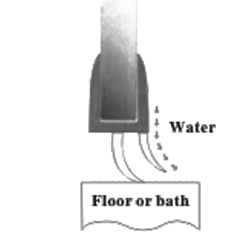 Ущільнювач для душової кабіни, нижній (ФС06CC КЛ) прозорий 8 мм.
