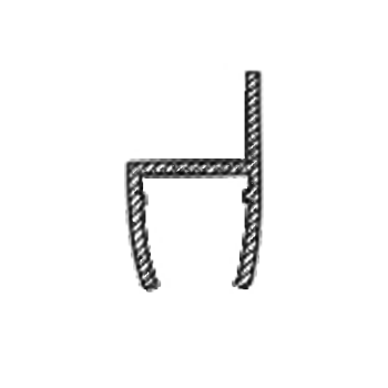 Ущільнювач для скла, (ФС03А) жорстка вії. 8 мм.