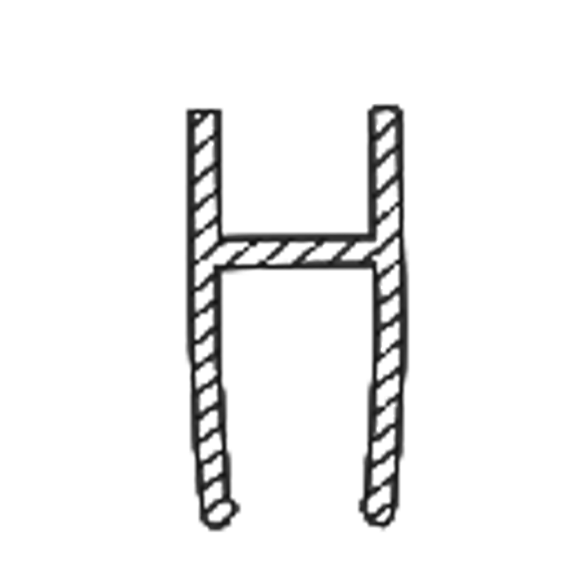 Ущільнювач для скляних дверей  (ФС03С) Н-подібний 10 мм.