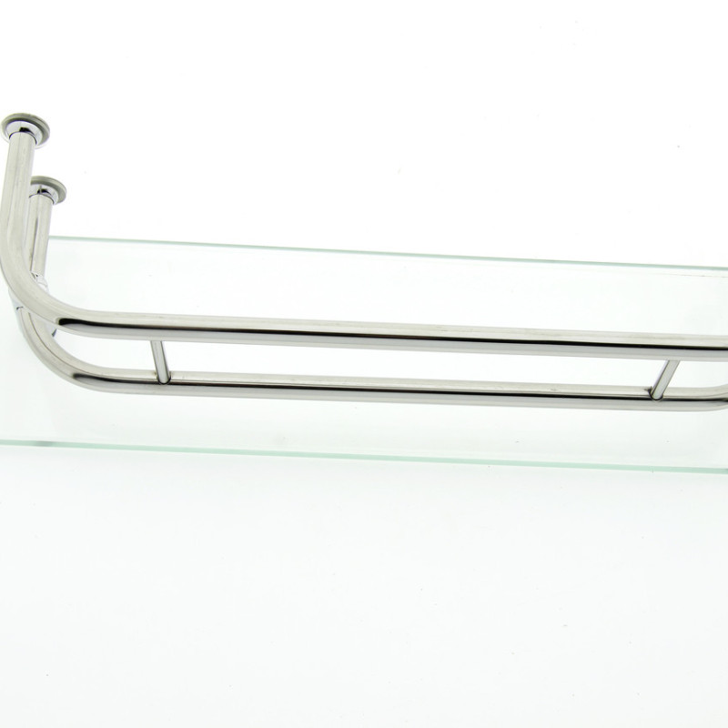 Полиця на 4 е отвори 300Х45 мм ( Одне скло з хромованими релінгами) ПС614