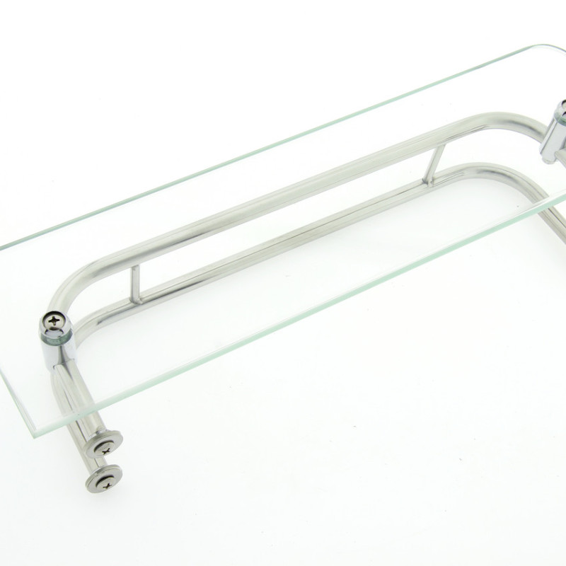 Полиця на 4 е отвори 300Х45 мм ( Одне скло з хромованими релінгами) ПС614